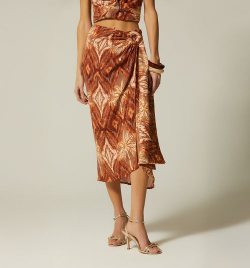 LONG WRAP SKIRT WITH BUCKLES