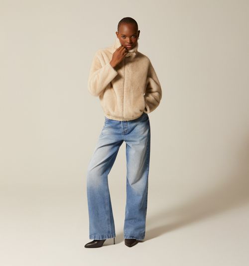 FURRY JACKET WITH NECK HARDWARE