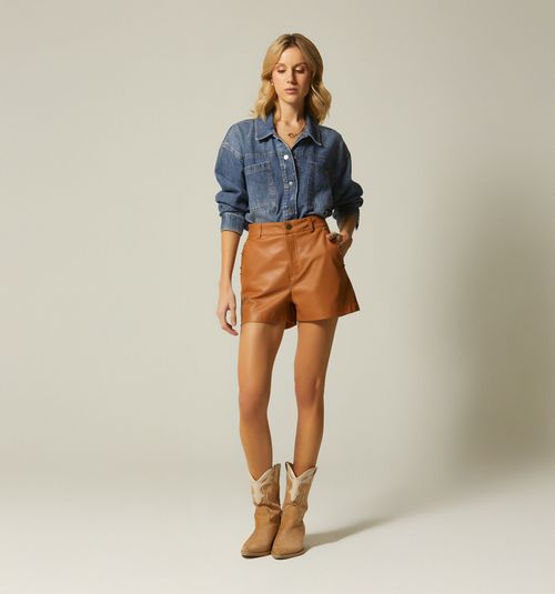 HIGH WAIST PAPER BAG SHORT