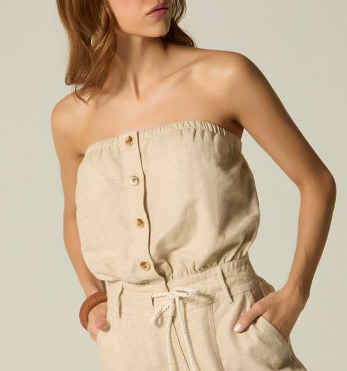 STRAPLESS SHORT JUMPSUIT
