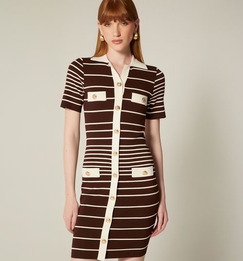 SHORT SLEEVE DRESS WITH POLO COLLAR