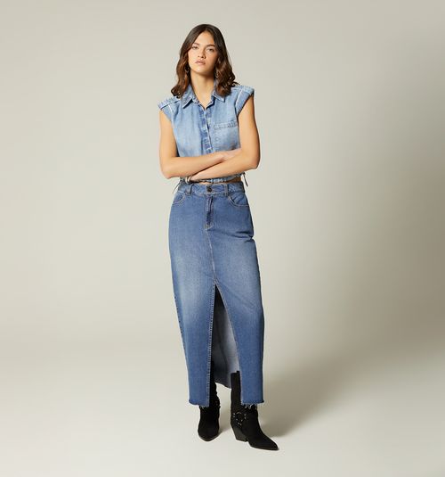 SLEEVELESS SHIRT WITH ELASTIC