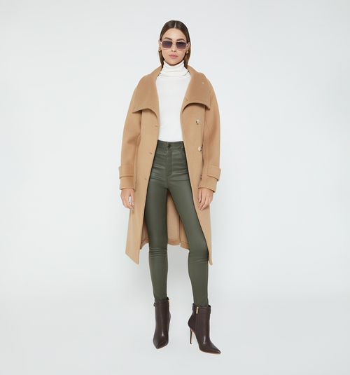 FLEECE COAT WITH 5 BUTTONS AND BELT