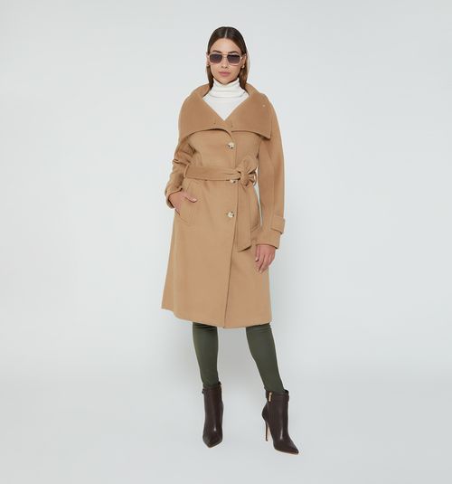 FLEECE COAT WITH 5 BUTTONS AND BELT