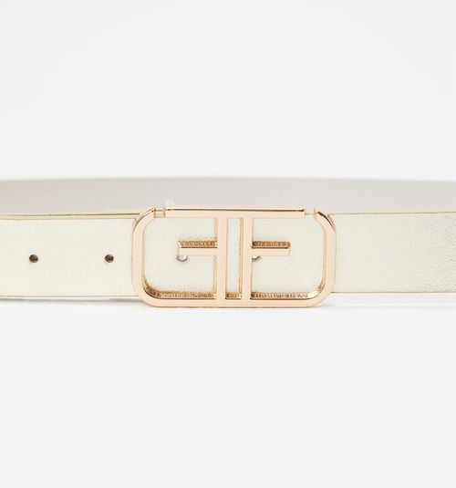 METALLIC MONOGRAM BUCKLE BELT