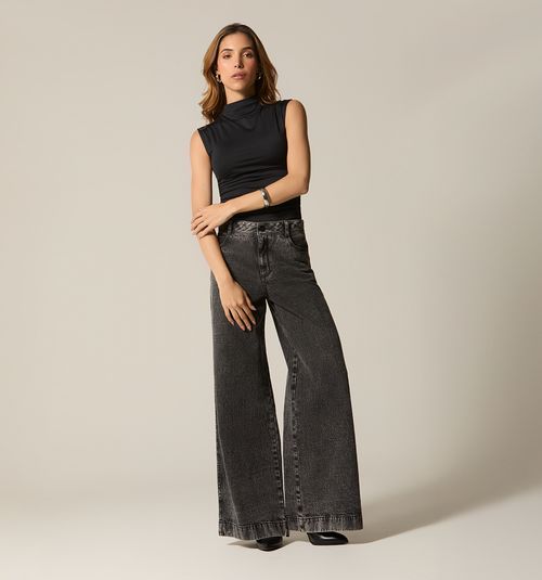 HIGH WAIST PALAZZO JEAN FIVE POCKETS