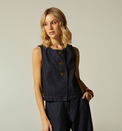 SLEEVELESS BLOUSE WITH BUTTONS