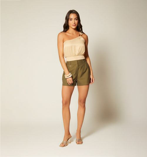 ASYMMETRIC BLOUSE WITH SIDE TIE