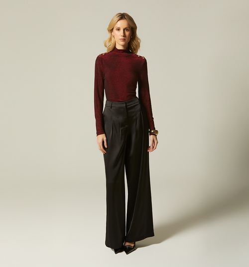 LONG SLEEVE BLOUSE WITH SHOULDER BUTTONS