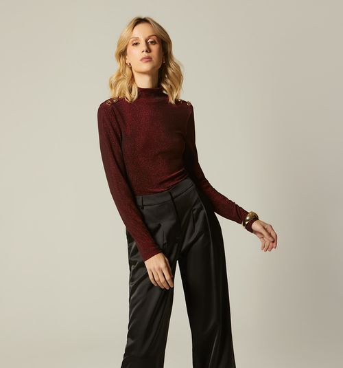 LONG SLEEVE BLOUSE WITH SHOULDER BUTTONS