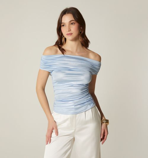 Off-shoulder blouse with continuous sleeves
