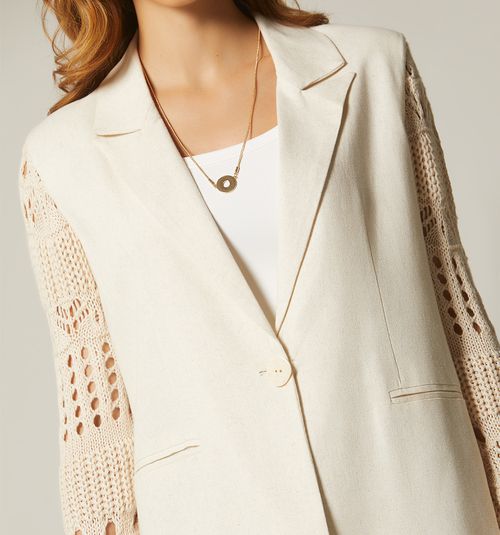 BLAZER WITH CROCHET SLEEVES