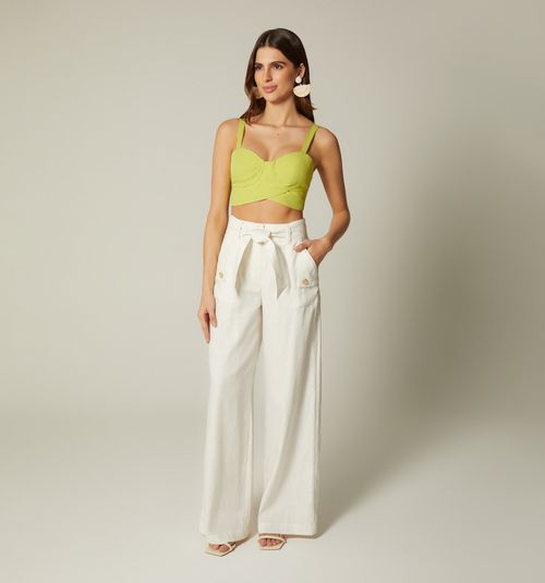 TIE STRAP CROP BLOUSE