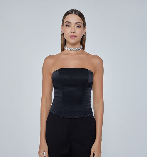 STRAPLESS CORSET-TYPE BLOUSE