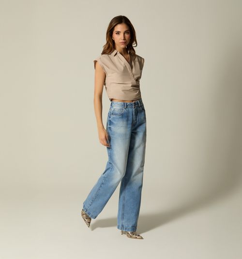 SLEEVELESS CROSS-FRONT SHIRT