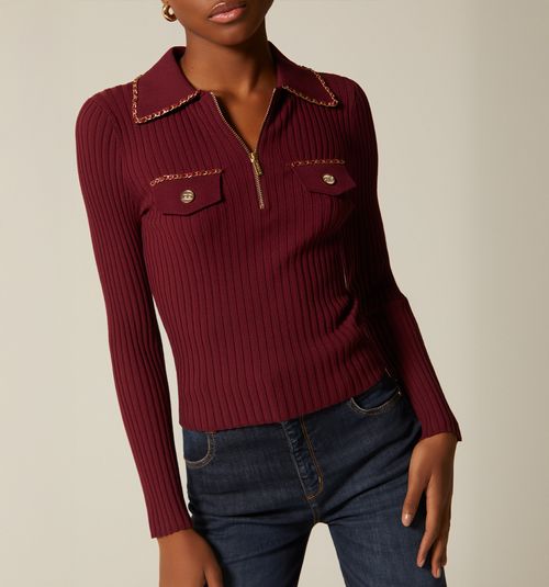 LONG SLEEVE POLO NECK SWEATER